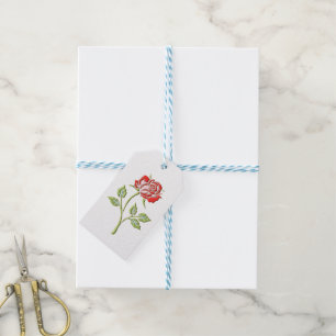 Simple Coloured Rose Gift Tags