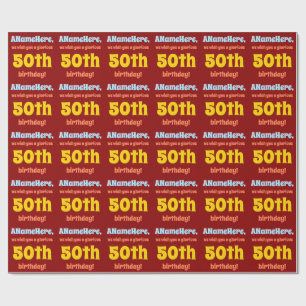 Simple, Colourful 50th Birthday Wrapping Paper