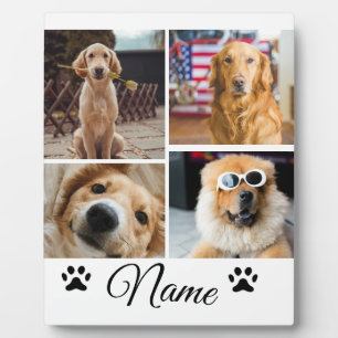 Simple colourful animal add name photo collage plaque