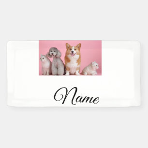 Simple colourful animal add name photo custom banner