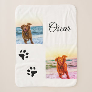 Simple colourful animal add name photo custom sherpa blanket