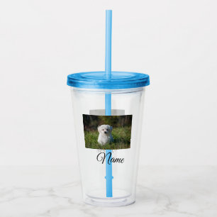 Simple colourful animal add name photo custom thro acrylic tumbler