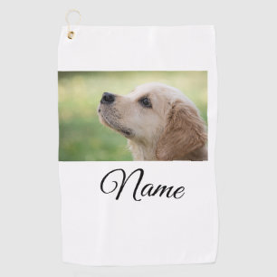 Simple colourful animal add name photo custom thro golf towel