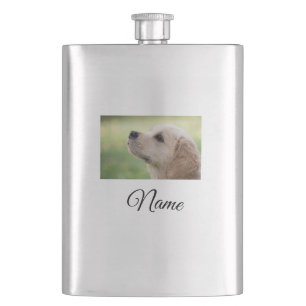 Simple colourful animal add name photo custom thro hip flask