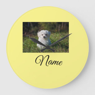 Simple colourful animal add name photo custom thro large clock