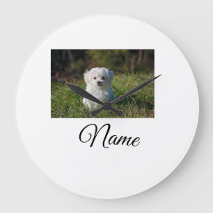 Simple colourful animal add name photo custom thro large clock