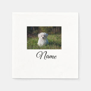 Simple colourful animal add name photo custom thro napkin