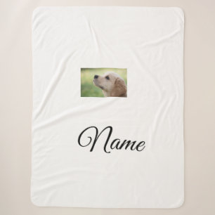 Simple colourful animal add name photo custom thro sherpa blanket