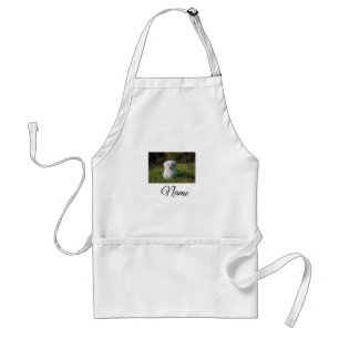 Simple colourful animal add name photo custom thro standard apron
