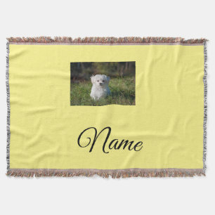Simple colourful animal add name photo custom thro throw blanket