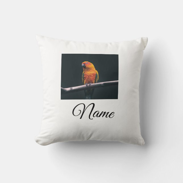 Simple colourful animal add name photo custom thro throw pillow (Front)
