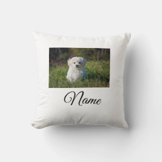 Simple colourful animal add name photo custom throw pillow