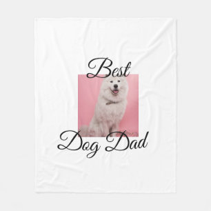 Simple colourful animal add name photo dog Dad gif Fleece Blanket