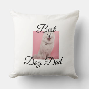 Simple colourful animal add name photo dog Dad gif Throw Pillow