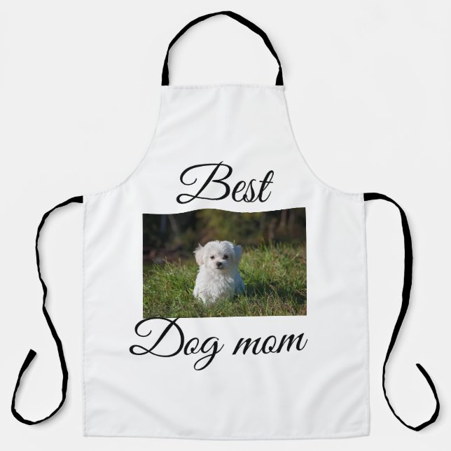 Simple colourful animal add name photo dog mom gif apron (Front)
