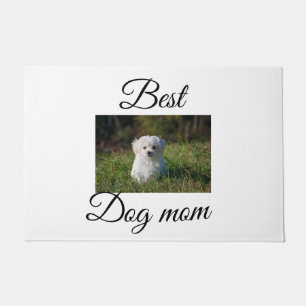 Simple colourful animal add name photo dog mom gif doormat
