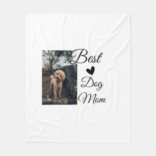 Simple colourful animal add name photo dog mom gif fleece blanket