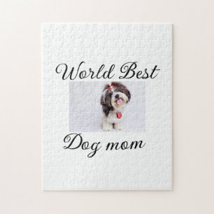 Simple colourful animal add name photo dog mom gif jigsaw puzzle