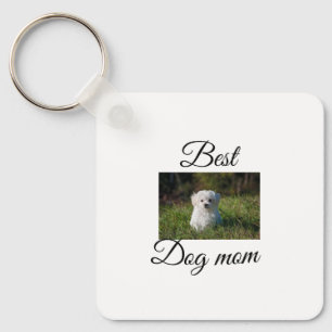 Simple colourful animal add name photo dog mom gif keychain