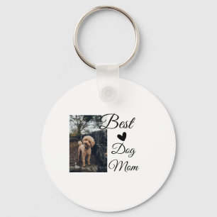 Simple colourful animal add name photo dog mom gif keychain