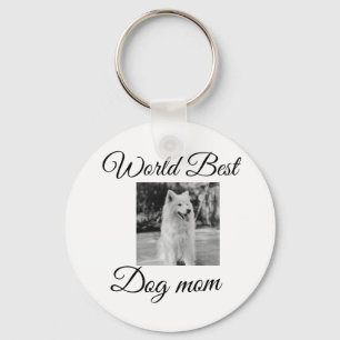 Simple colourful animal add name photo dog mom gif keychain