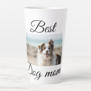 Simple colourful animal add name photo dog mom gif latte mug