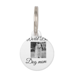 Simple colourful animal add name photo dog mom gif pet tag