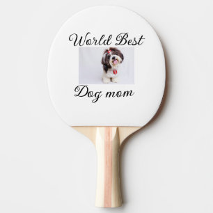 Simple colourful animal add name photo dog mom gif ping pong paddle