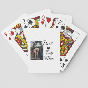 Simple colourful animal add name photo dog mom gif playing cards