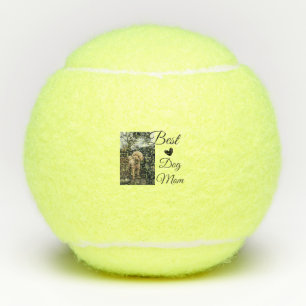 Simple colourful animal add name photo dog mom gif tennis balls