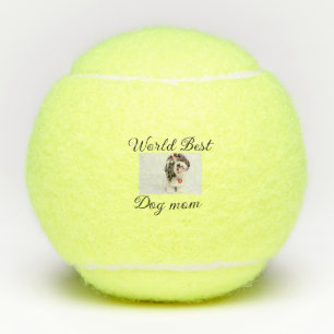 Simple colourful animal add name photo dog mom gif tennis balls