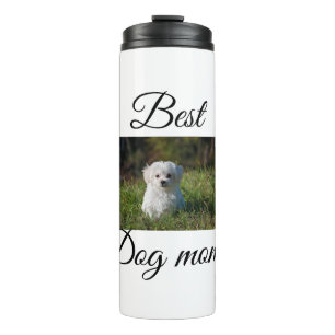 Simple colourful animal add name photo dog mom gif thermal tumbler