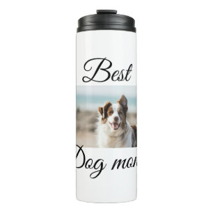 Simple colourful animal add name photo dog mom gif thermal tumbler