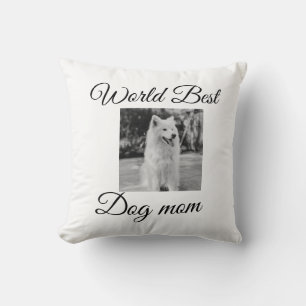 Simple colourful animal add name photo dog mom gif throw pillow