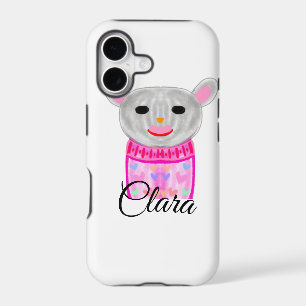 Simple colourful animal watercolor add name custom