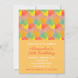 Simple Colourful Balloons 79th birthday Invitation