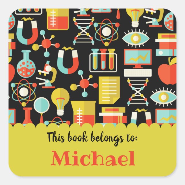 Simple Colourful Books Pattern Personalized label (Front)