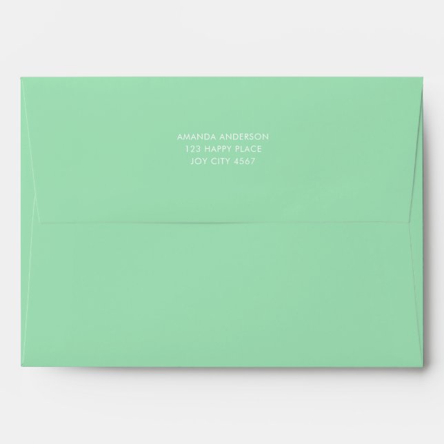 Simple Colourful Bright Solid Mint Green Envelope (Back (Top Flap))