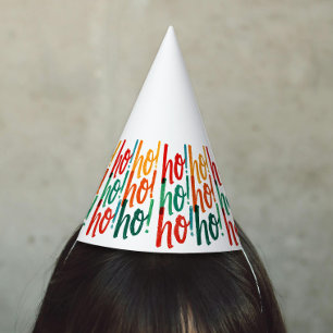 Simple Colourful Christmas Brush Paint Hand Script Party Hat