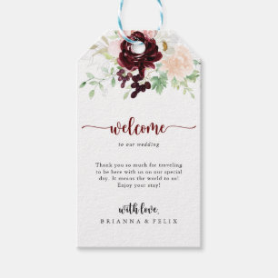 Simple Colourful Classic Floral Wedding Welcome  Gift Tags