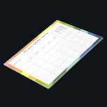Simple Colourful Custom Family Planner Calendar Notepad<br><div class="desc">Modern Rainbow Diagonal Stripes Geometric Pattern Personalized Family Planner and Calendar Notepad</div>