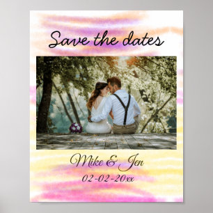 simple colourful custom save the date photo name i poster