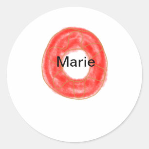 Simple colourful doughnuts add name minimal custom classic round sticker
