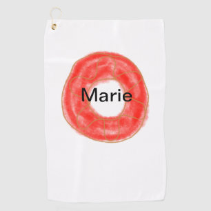 Simple colourful doughnuts add name minimal custom golf towel
