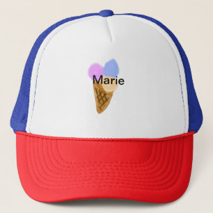 Simple colourful doughnuts add name minimal custom trucker hat
