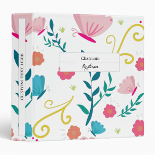 Simple Colourful Flower Butterfly Binder