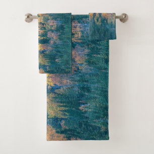 Simple Colourful Forest Trees Acrylic Artwork Bath Towel Set