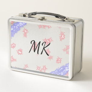 Simple colourful glitter spark pattern add monogra metal lunch box