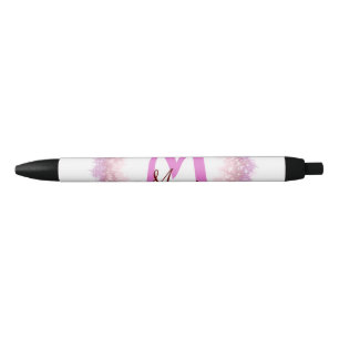 Simple colourful glitter sparkle add name monogram black ink pen
