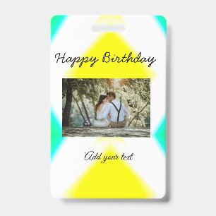 simple colourful minimal happy birthday add your badge